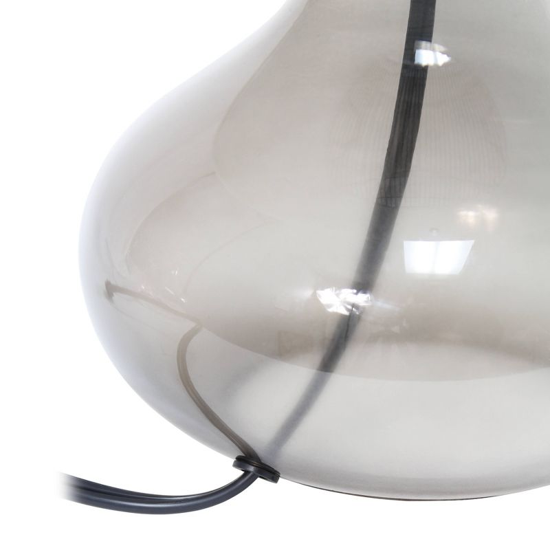 Glass Raindrop Table Lamp with Fabric Shade Gray - Simple Designs