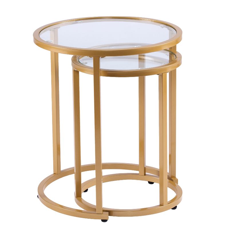 Set of 2 Emma Glam Nesting Side Table Gold - Aiden Lane