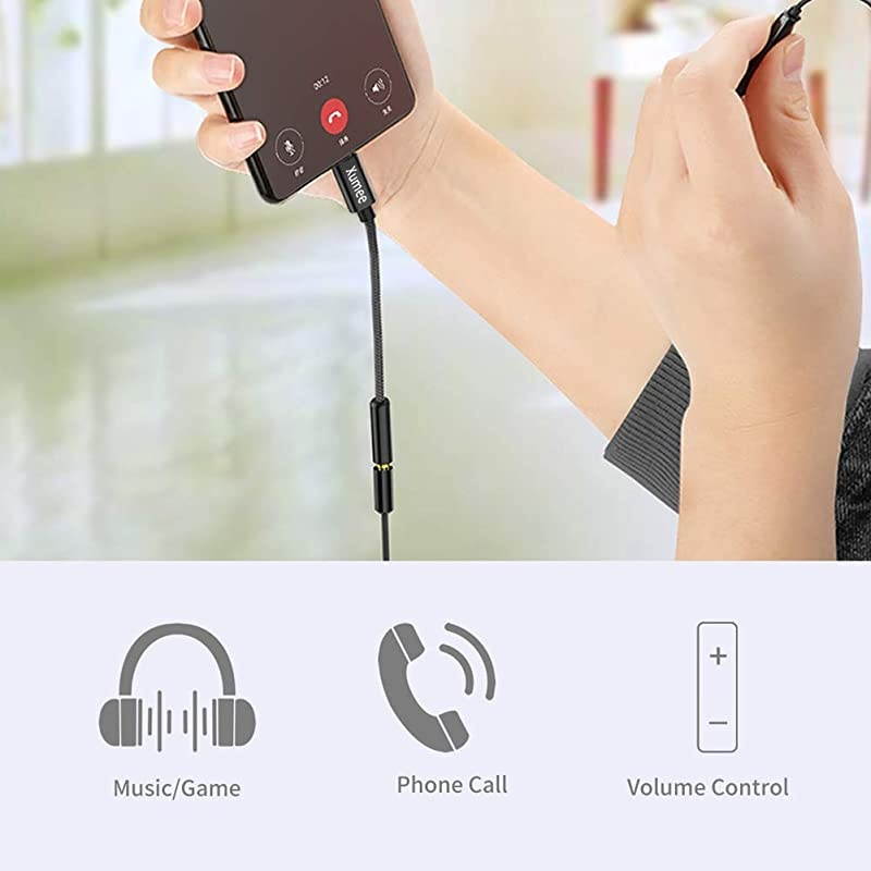 C to 35mm Headphone Adapter Type C to AUX Audio Jack HiRes DAC Dongle Cable Cord Compatible with Pixel 5 4 3 XL Samsung Galaxy S20 FE Ultra S20+ S10 Plus Note 20 5G Note 10