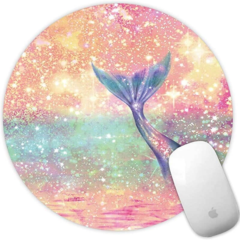 Mouse Pad Mousepad NonSlip Rubber Gaming Mouse Pad Round Mouse Pads for Computers Laptop Mermaid