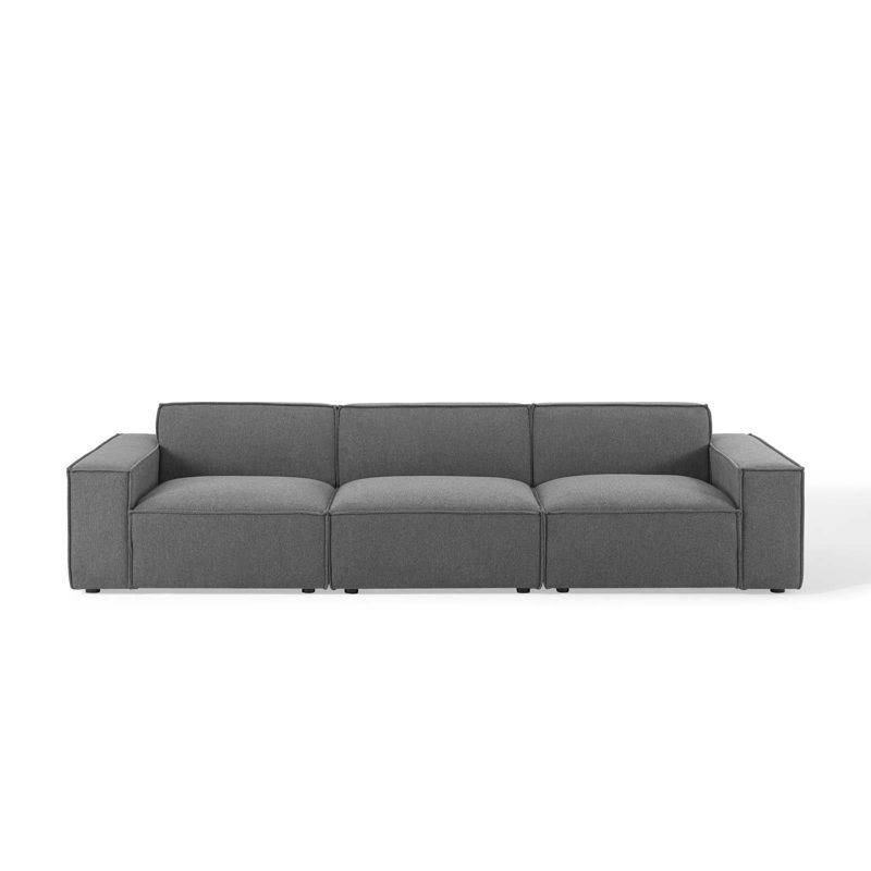 5pc French Seamed Sectional Mona Abstract Gray - Project 62™