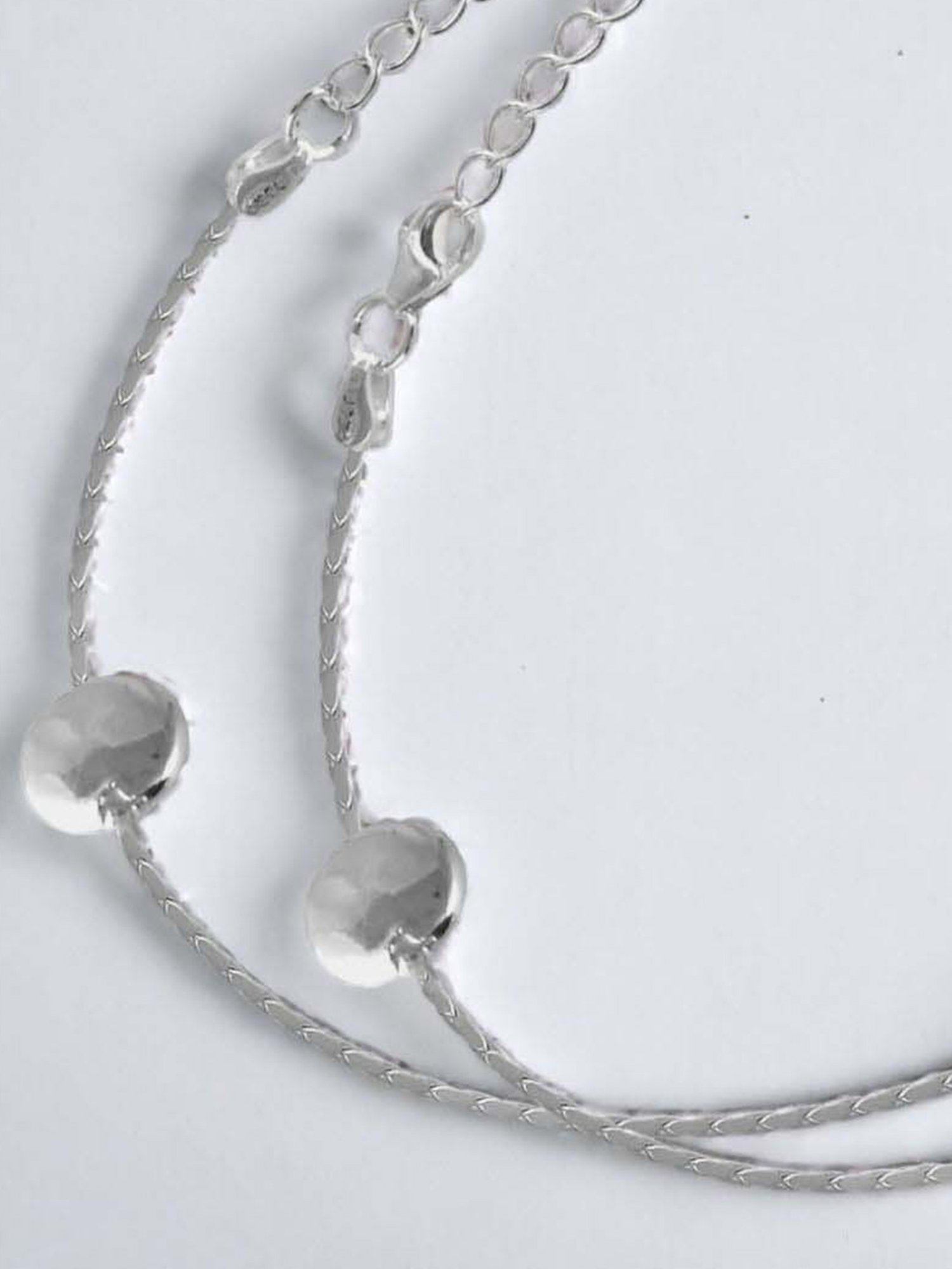 Rihi by P.C. Chandra Jewellers 925 Silver Round Stud Anklet for Women & Girls