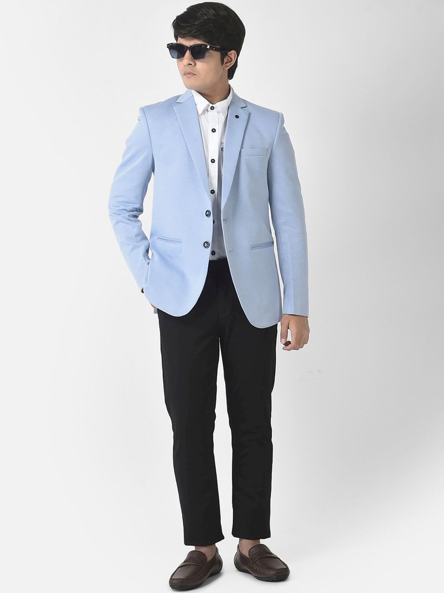 Blue Giraffe Kids Maroon Solid  Blazer