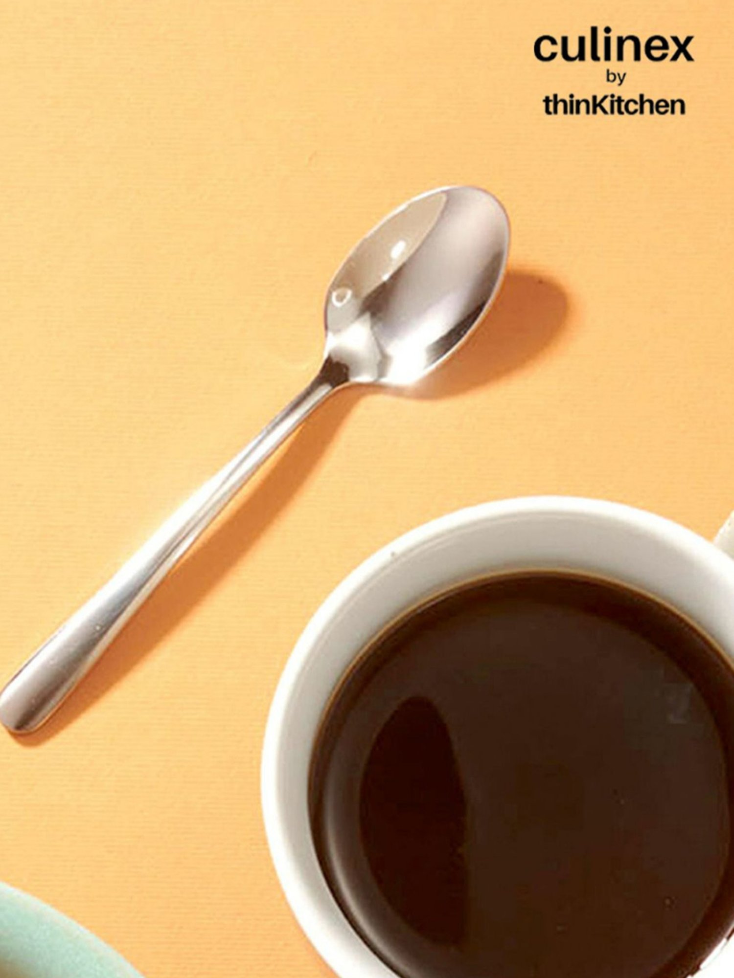 Culinex by thinKitchen Dora Silver Stainless Steel Mirror Finish Coffee Spoon (Set of 6)