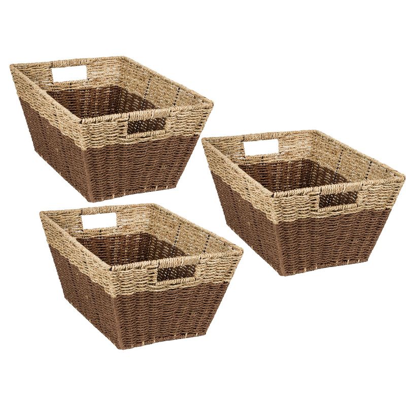 Honey-Can-Do 3pc Nested Rectangle Baskets Brown