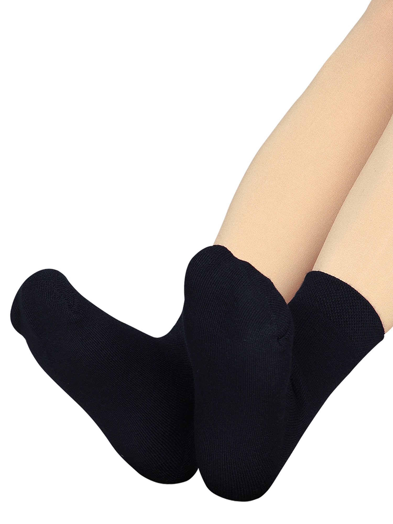 Women's 3pk Sheer Dot and Opaque Trouser Socks - A New Day™ Black 4-10