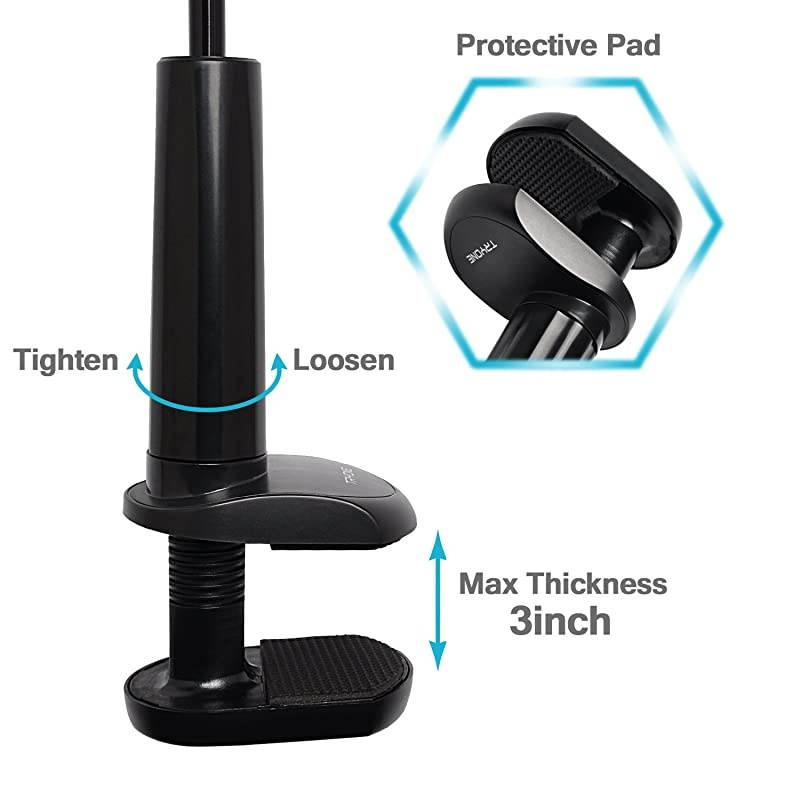 Gooseneck Phone Holder Flexible Long Arm Mount Stand Compatible with Smartphones Max Width 3in Overall Length 275inBlack