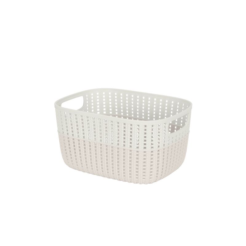 Simplify Medium 2 Tone Decorative Storage Basket Gray