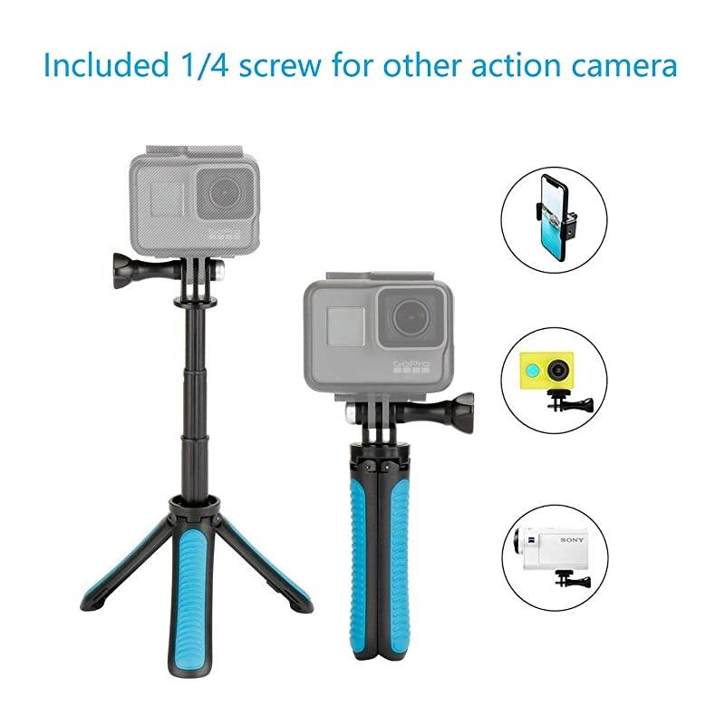 Mini Selfie Stick Tripod Kit Two in One Compatible with GoPro AKASO Action Camera and Cell Phone Accessories