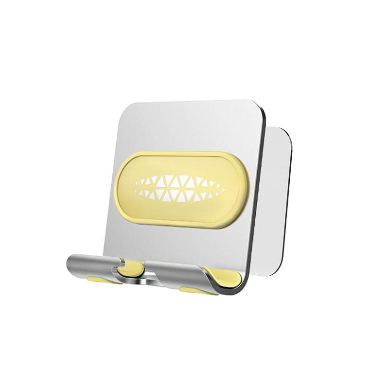 Wall Mount Phone Holder Wall Phone Stand Mount with Adhesive Strip for Bathroom,Kitchen,Office and More ,Compatible with All Phones and Mini Tablet(Silver/Pink)