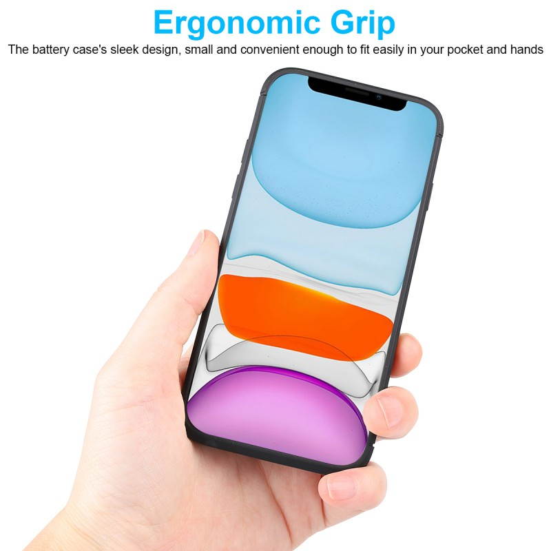 6500mAh Battery Charging Case For IPhone 12/12 Pro/12 Pro Max/12 Mini, Rechargeable Full Package Portable External Battery Case