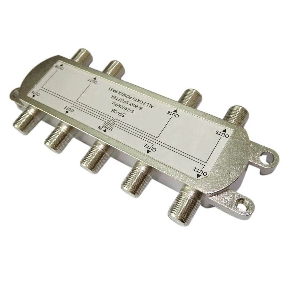 GSP-08A 8-Way Signal Satellite Splitter TV Antenna RF Coaxial Cable Splitter