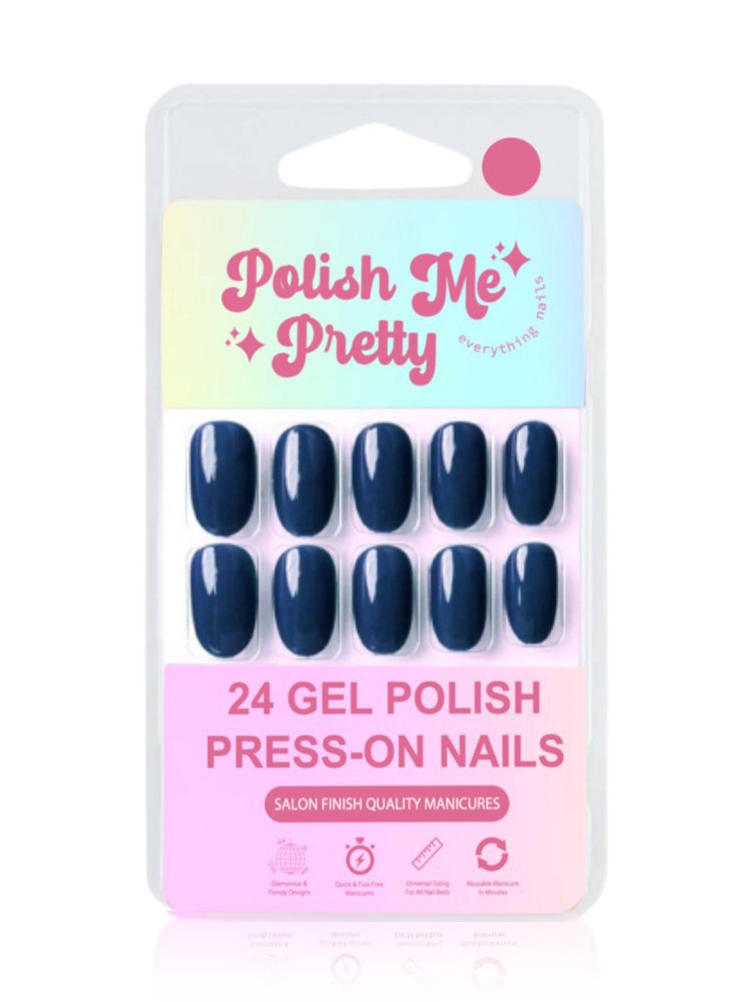 Polish Me Pretty Gel Polish Press-On Nails Denim - Set of 24