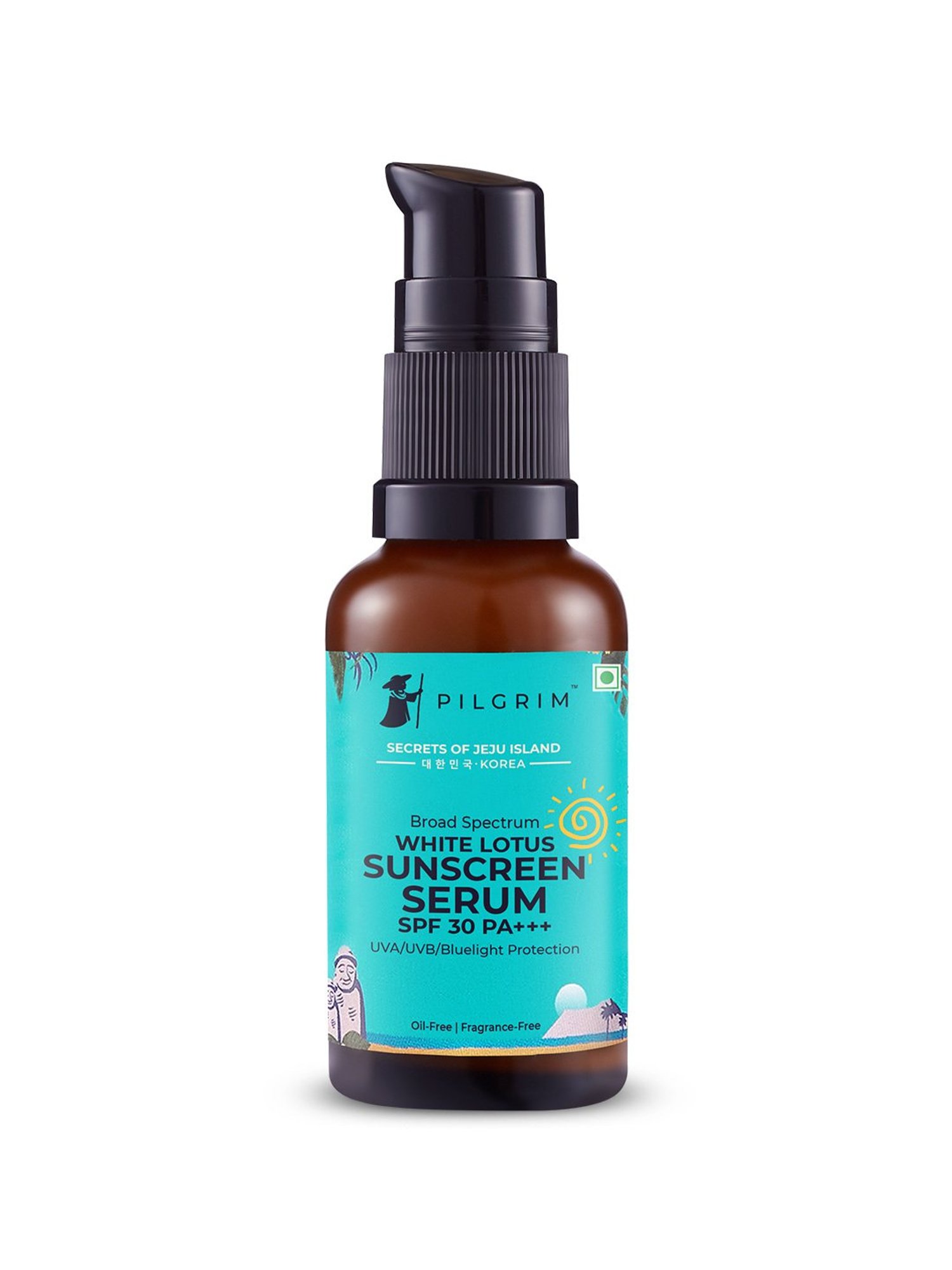 Pilgrim White Lotus Sunscreen Serum SPF 30 PA+++ with Hyaluronic Acid & CICA - 30 ml