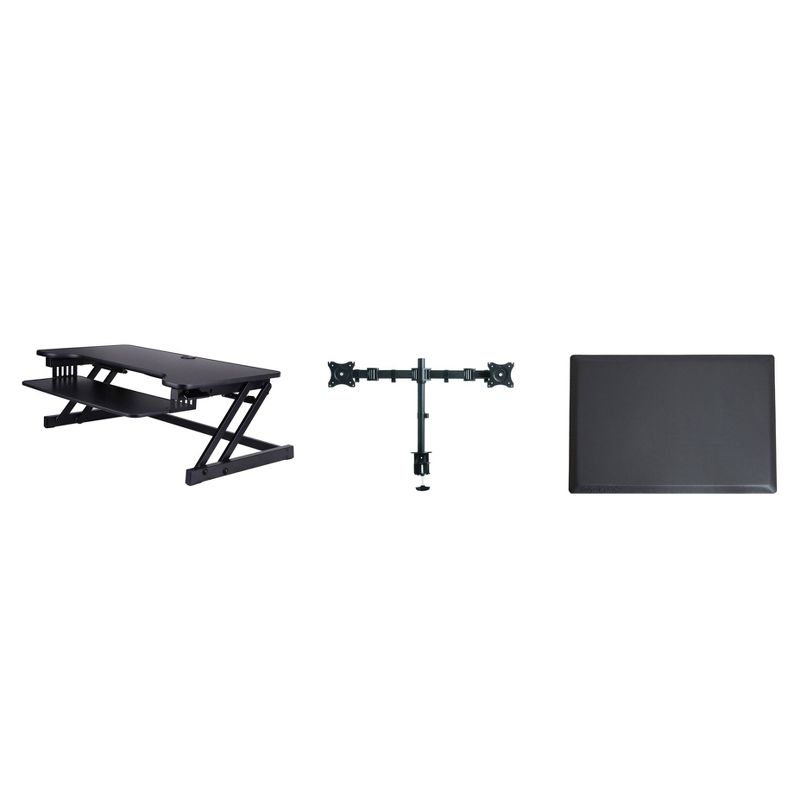 Deluxe Height Adjustable Computer Riser with Mat & Monitor Mount