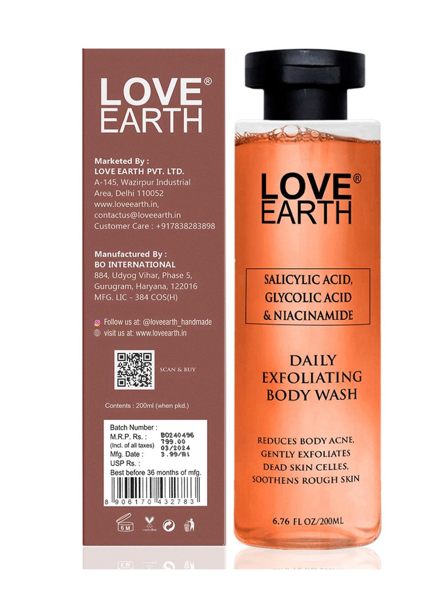 Love Earth Daily Exfoliating Body Wash - 200 ml