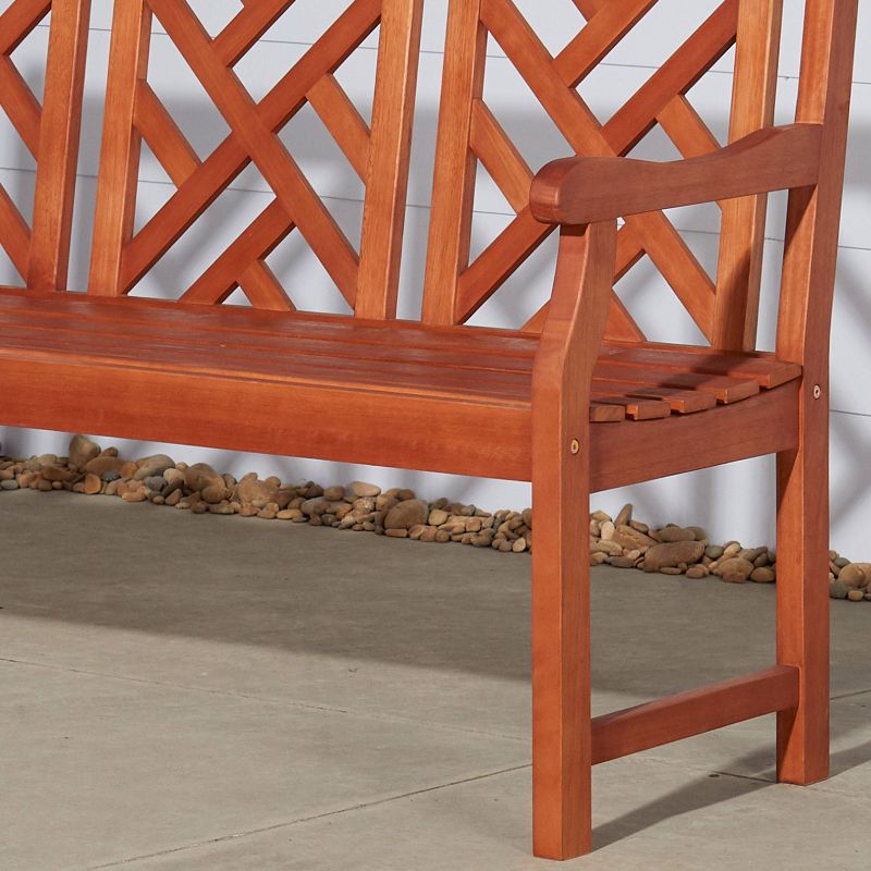 Vifah Eucalyptus Outdoor Wood Bench - Brown