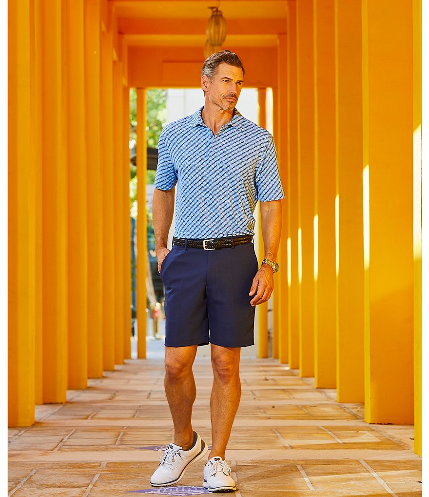 IBKUL Short-Sleeve IceFil&reg; Plaid Polo Shirt