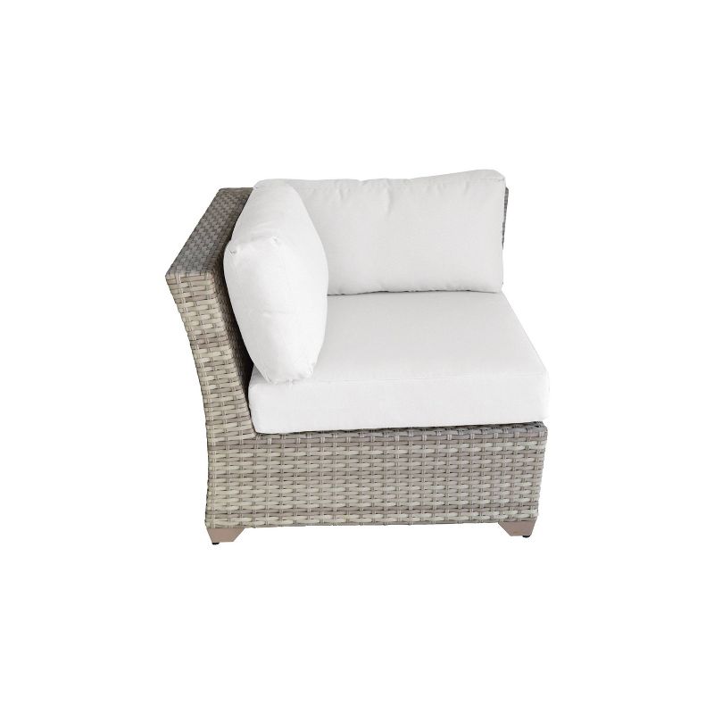 Nolin 7pc Sectional Weathered Brown Frame Sunbrella Spectrum Denim Fabric - La-Z-Boy