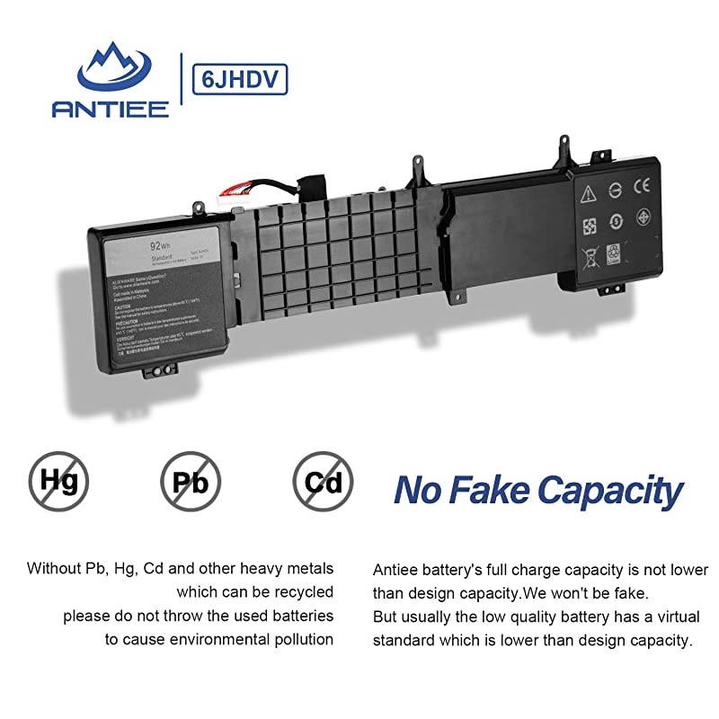 92Wh 6JHDV Laptop Battery Compatible with Dell Alienware 17 R2 Alienware 17 R3 P43F001 P43F002 ALW17ED1728 2728 3728 3828 4718 AW17R34175SLV Gaming Notebook 6JHCY 5046J 05046J 148V 8Cell