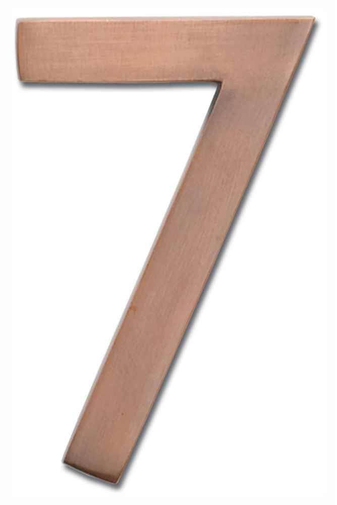 Architectural Mailboxes 3582AC Number 7 Solid Cast Brass 4 inch Floating House Number Antique Copper "7"