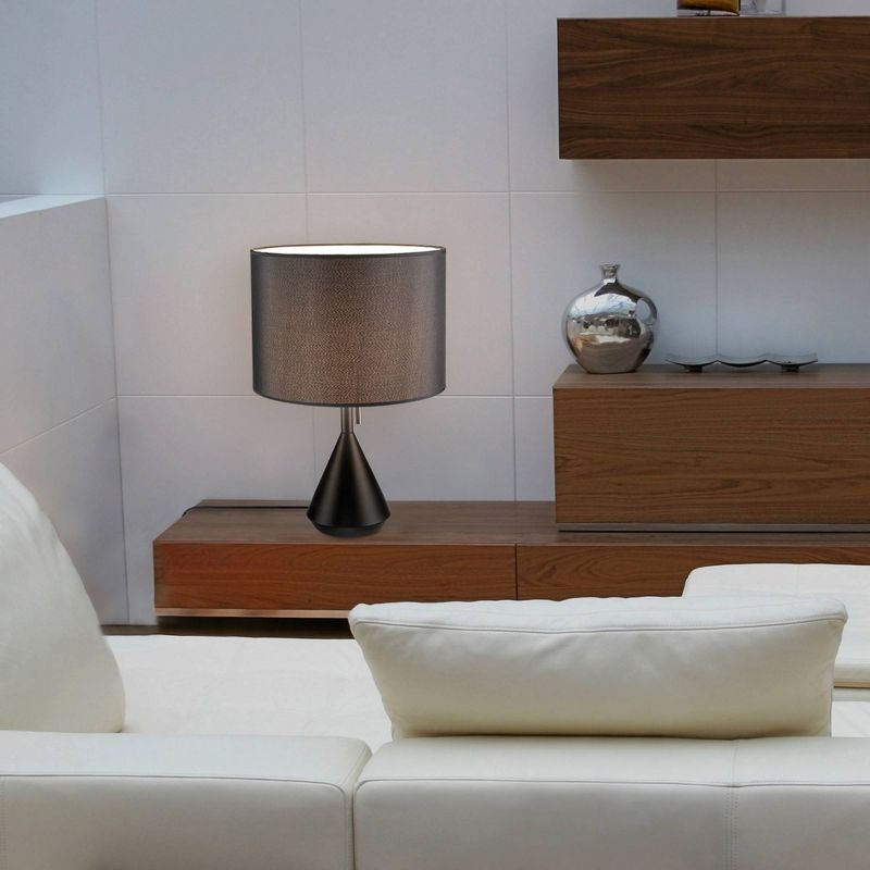 23" Kara Table Lamp Base with Fabric Shade (Includes LED Light Bulb) Black - Globe Electric