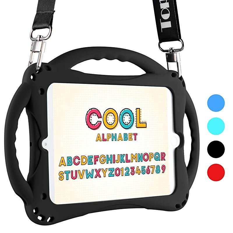 Kids Case for iPad Mini 5 4 3 2 1Silicone Childproof for All Kinds of iPad Mini Builtin Handle Stand Comes with a 24 Feet Adjustable Strap Black