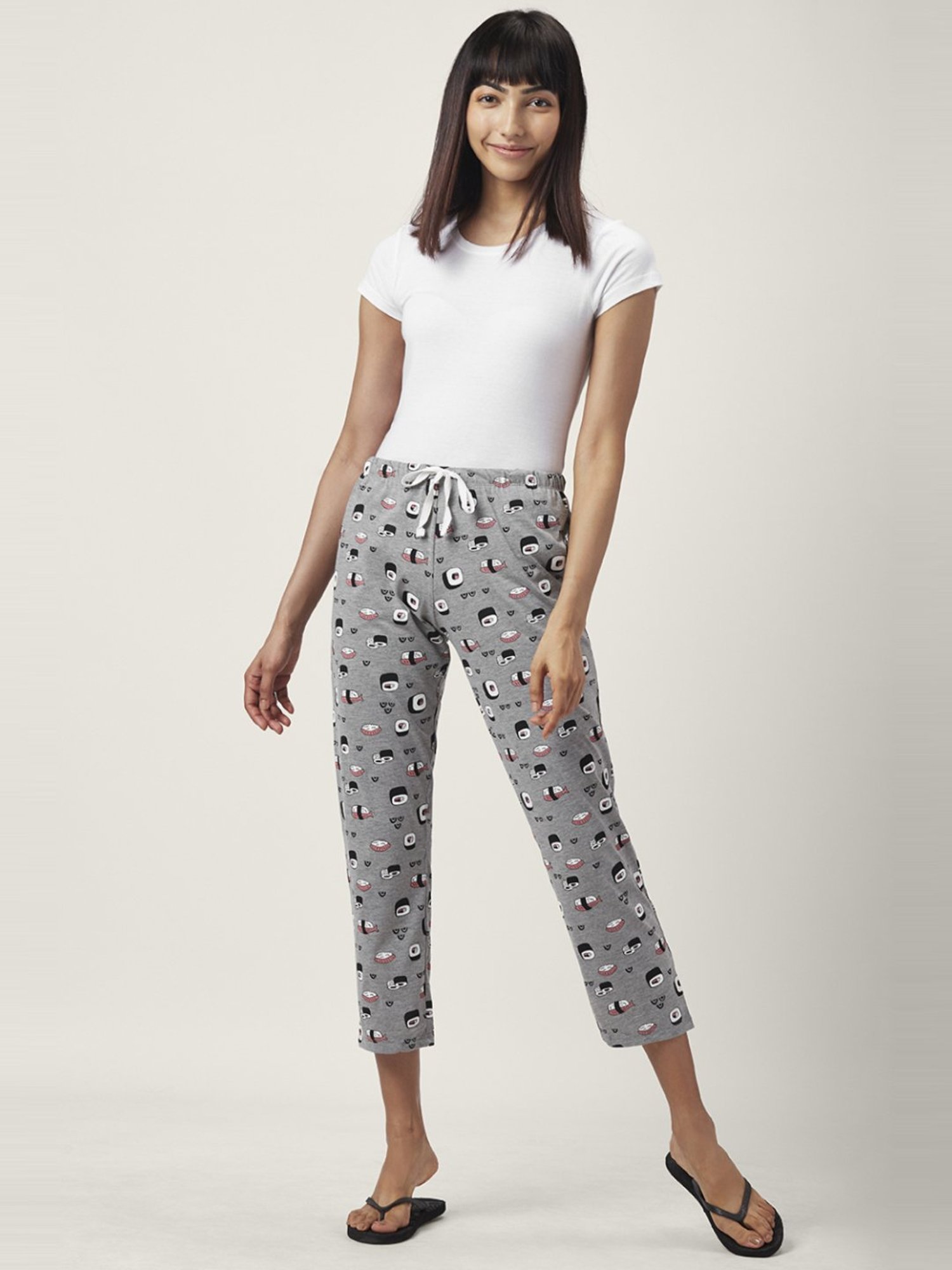 Dreamz by Pantaloons Grey & Blue Cotton Printed Pyjamas - Pack Of 2