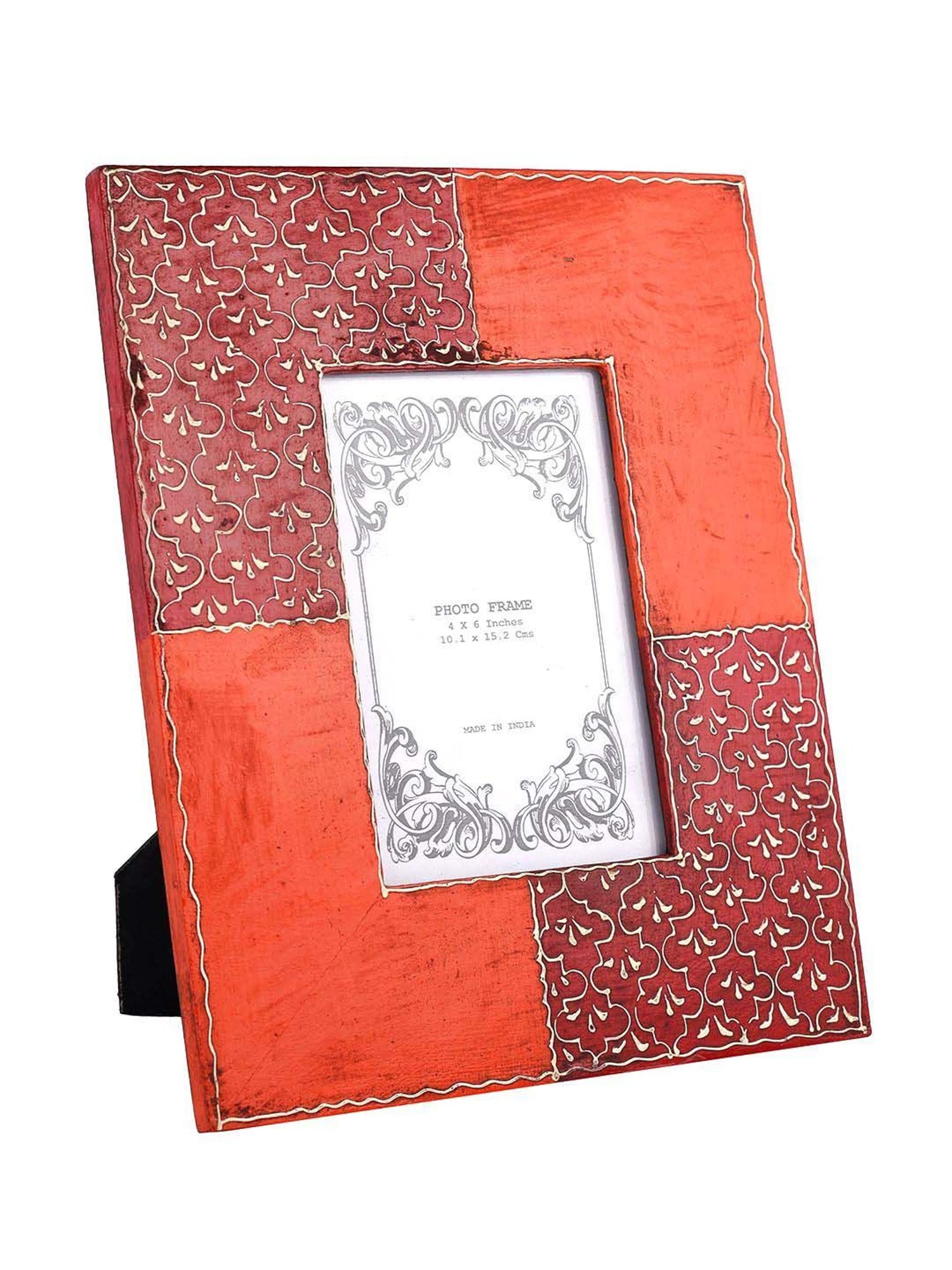 Aapno Rajasthan Orange & Red Wooden Table Top Photoframe