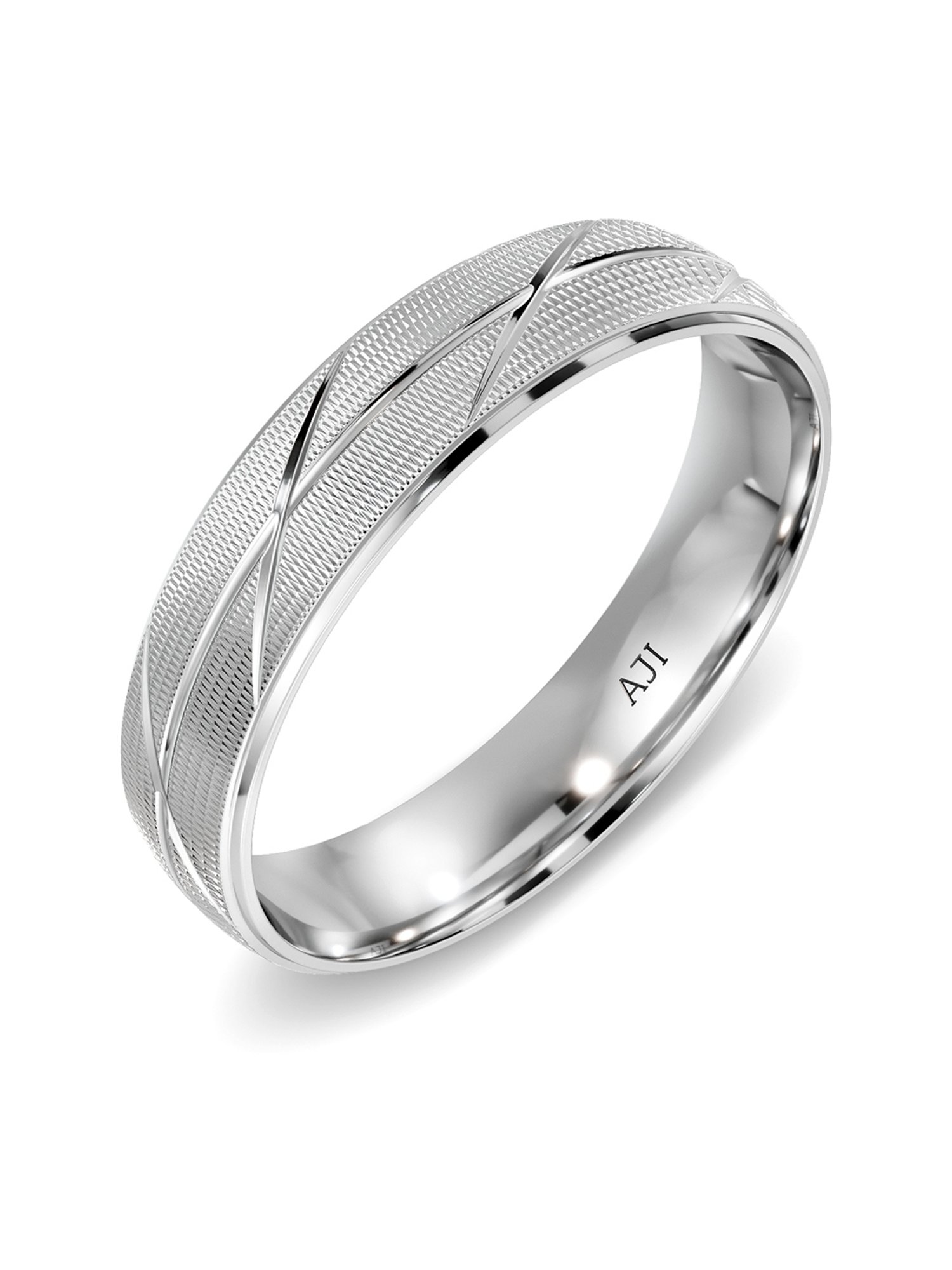 Malabar Gold and Diamonds 950 Platinum & 0.02 ct Diamond Ring