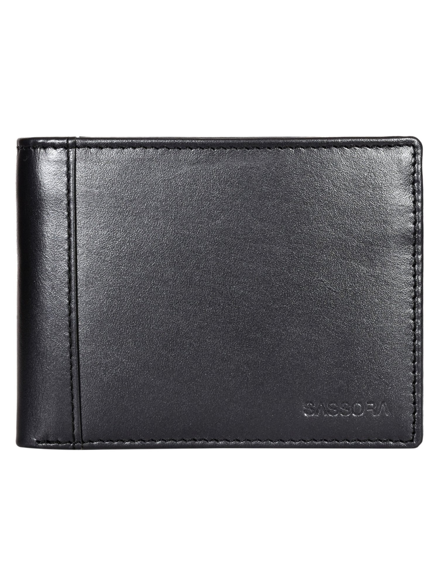 SASSORA JADE Black Leather RFID Bi-Fold Wallet