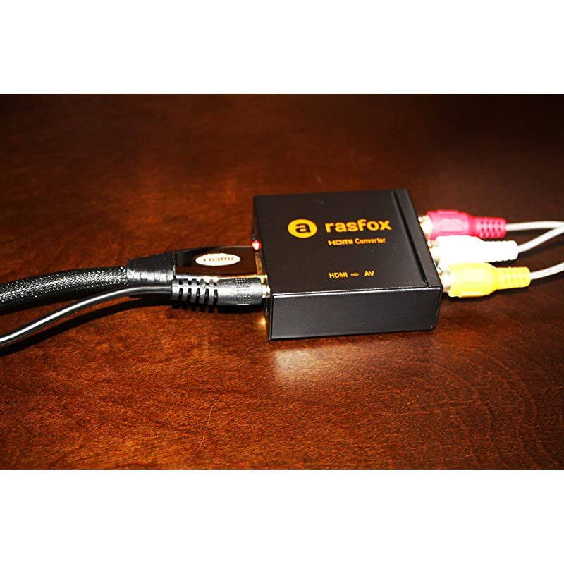 Powered HDMI to AVRCA Converter 1080p HDTV HDMI to Composite RCA Audio Video AV CVBS Adapter Converter Box with Power Adapter Highend Metal Box with 1 Year Warranty