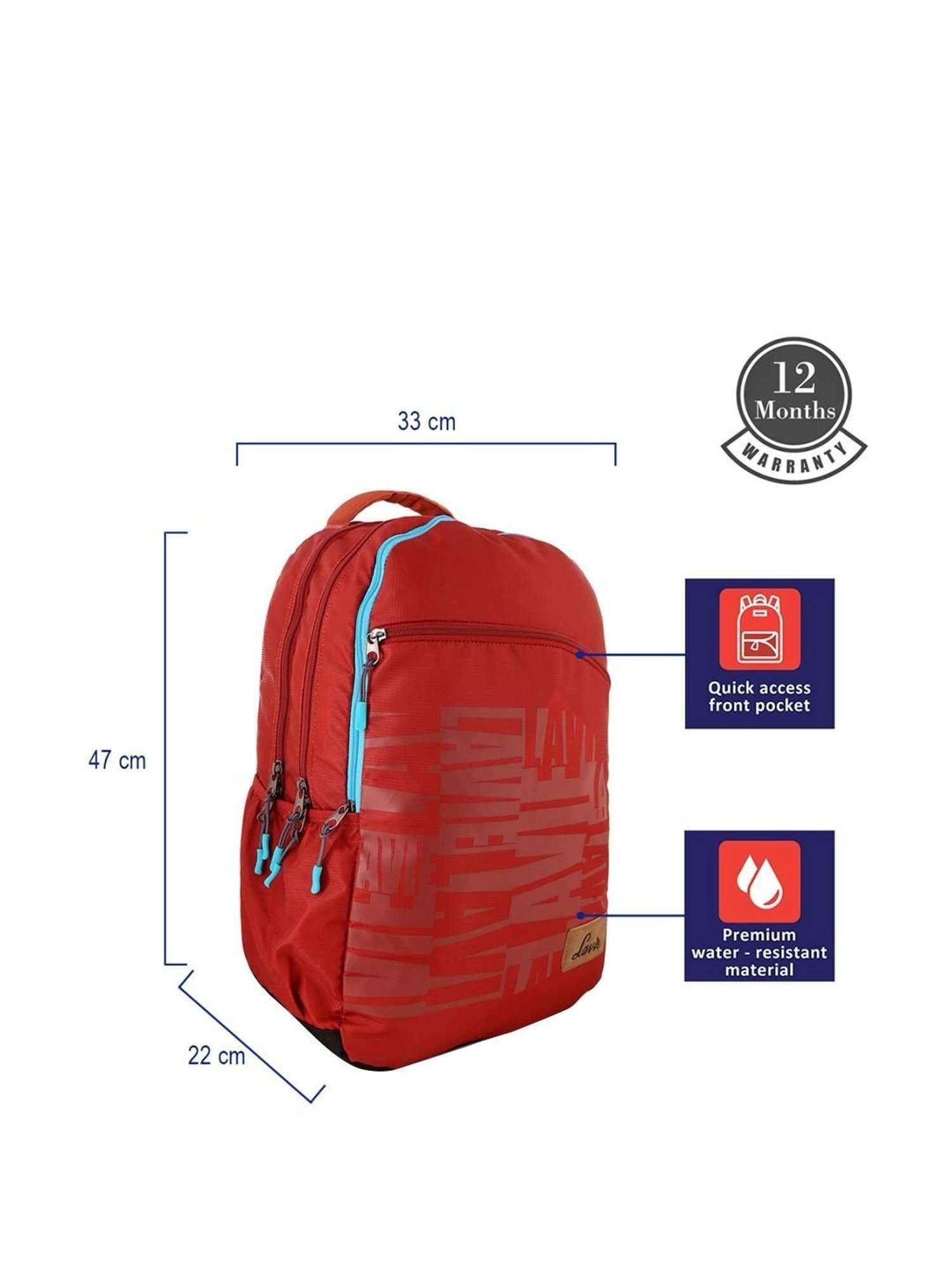 LAVIE SPORT Atlantis Red Medium Laptop Backpack