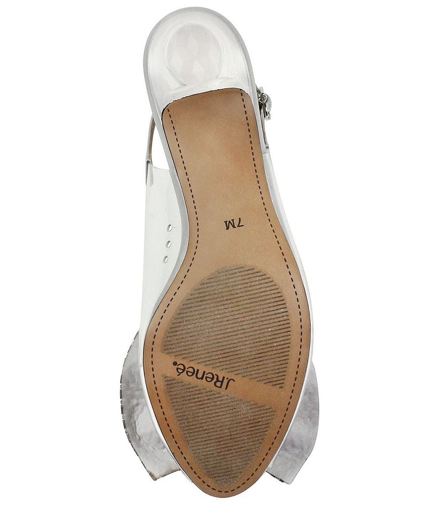 J.Renee Ramillo Rhinestone Studded Bow Detail Peep Toe Slingback Pumps