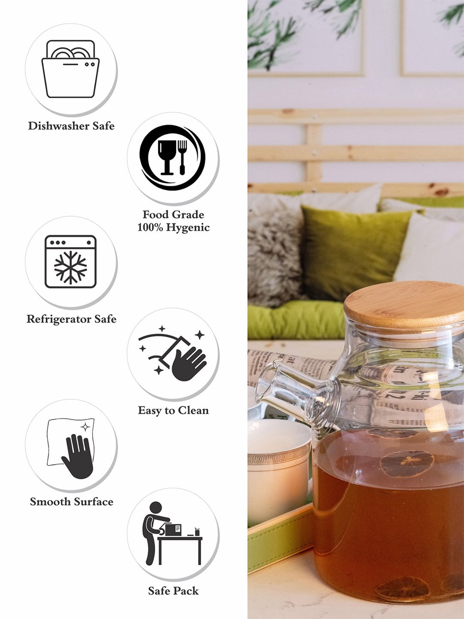 Borosil Silver Stainless Steel Wonder Jug (5700 ML)