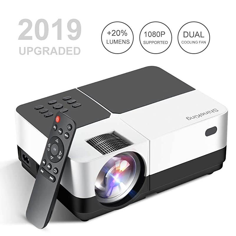 Mini Projector  2800 Lumens LED Portable Projector 180 Inch Support 1080P HD Video Projector for Home Theater Games and Outdoor Compatible for PS4LaptopXBOXSDAVUSB
