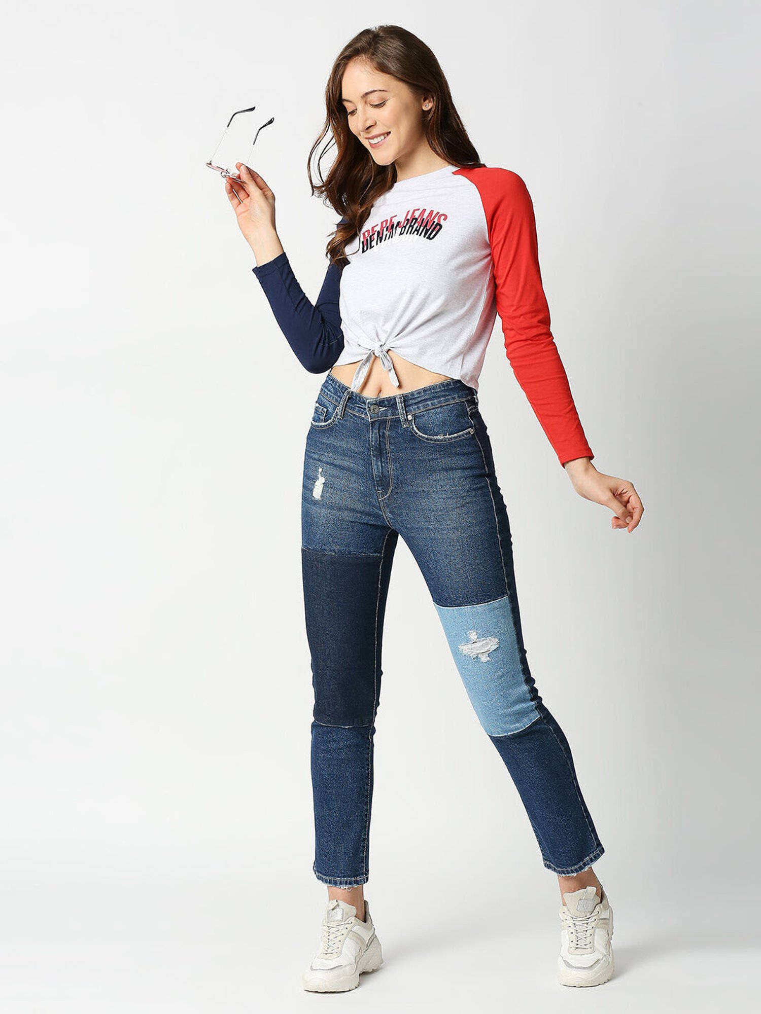 Pepe Jeans Multicolor Graphic Print Crop Top