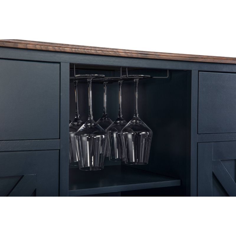 47" Wood Bar Cabinet with Brushed Nickel Knobs Navy - Home Essentials