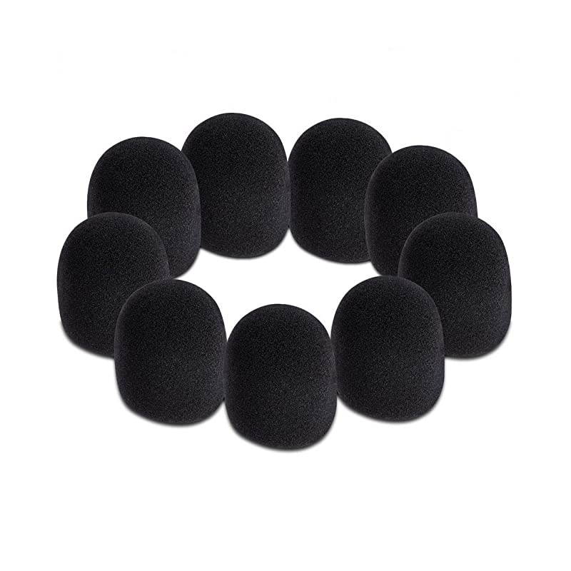 ASWS58B9 Black Microphone Windscreens, 9 Pack
