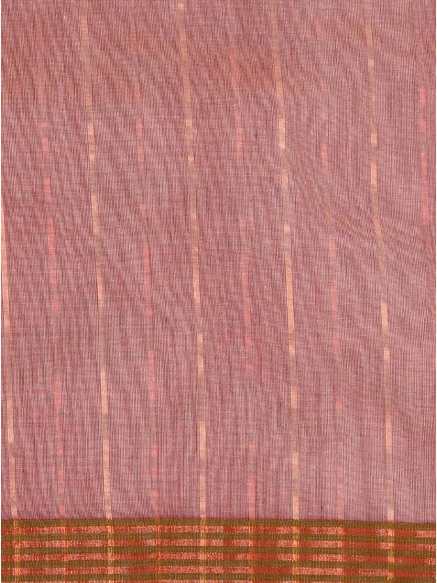 Taneira Red Cotton Silk Woven Saree With Unstitched Blouse