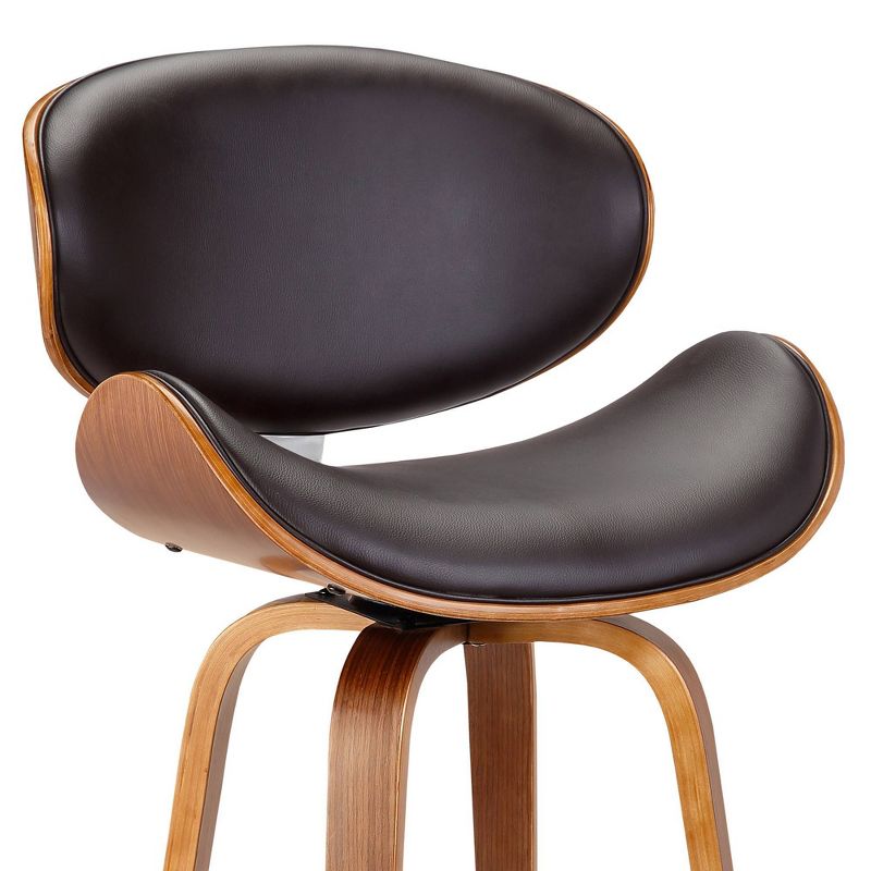 30" Caswell Mid-Century Swivel Height Barstool Brown - Armen Living
