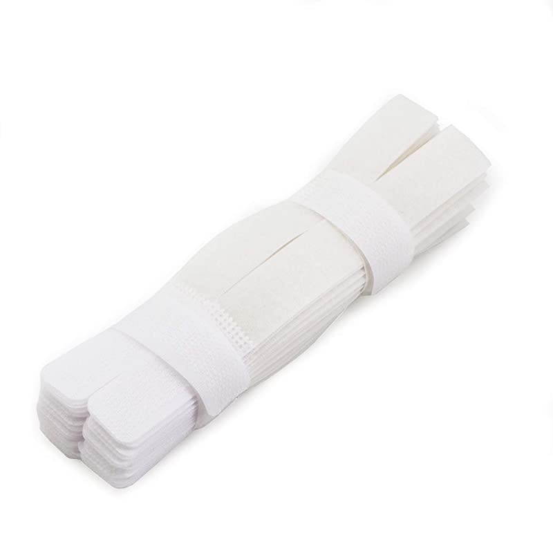 50pcs Cable Ties Reusable Fastening Wire Organizer Cord Rope Holder 7 Inch (White)
