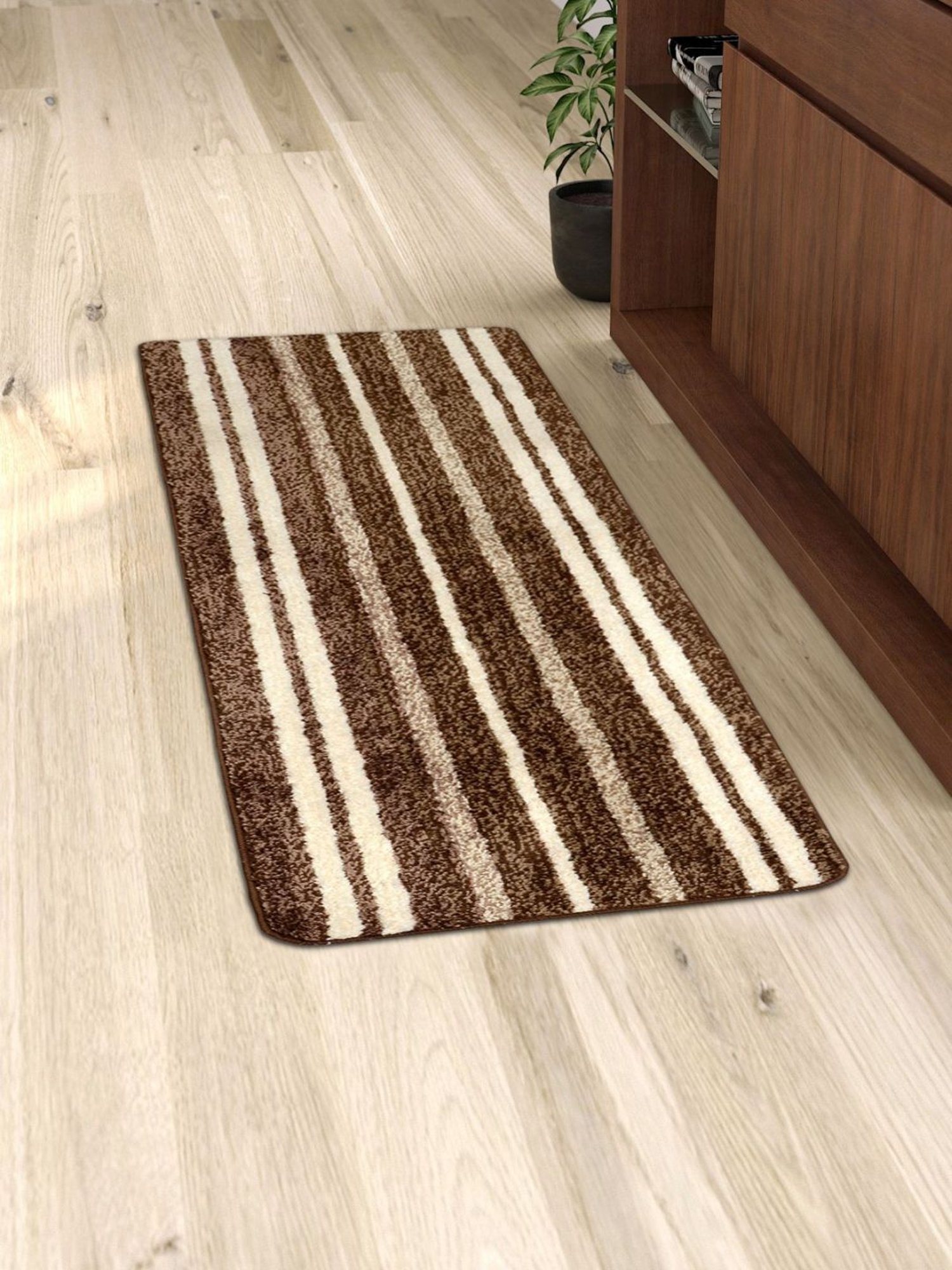 Saral Home Brown & Beige Multipurpose Runner - Set of 1