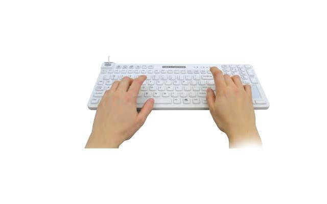 Man & Machine RCTLP/W5 Reallycool Touch Keyboard - Hygienic White, Usb, Full-Size, Waterproof, Silicone