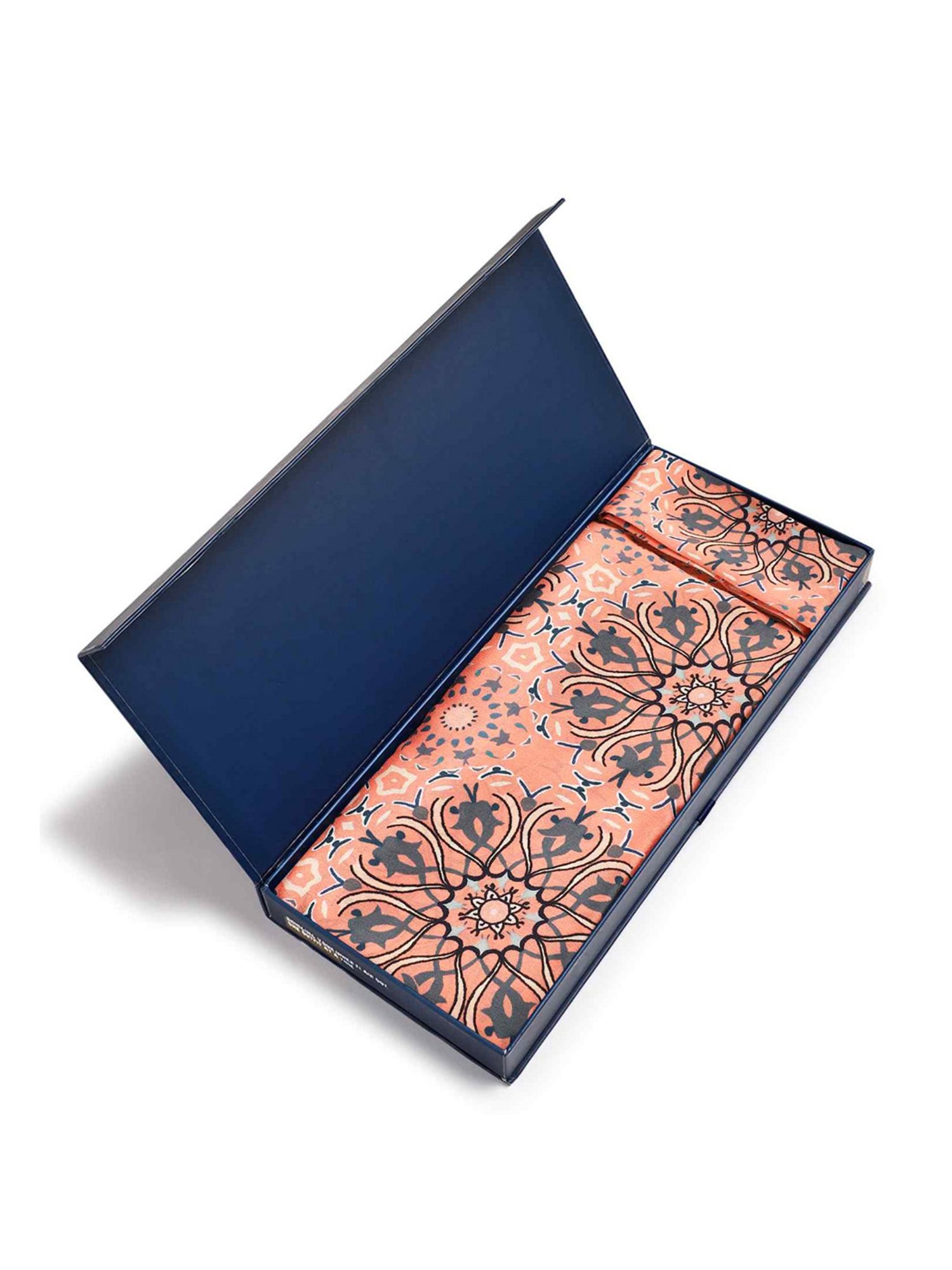 Tossido Peach Geometric Scarf & Bag Scarf Set