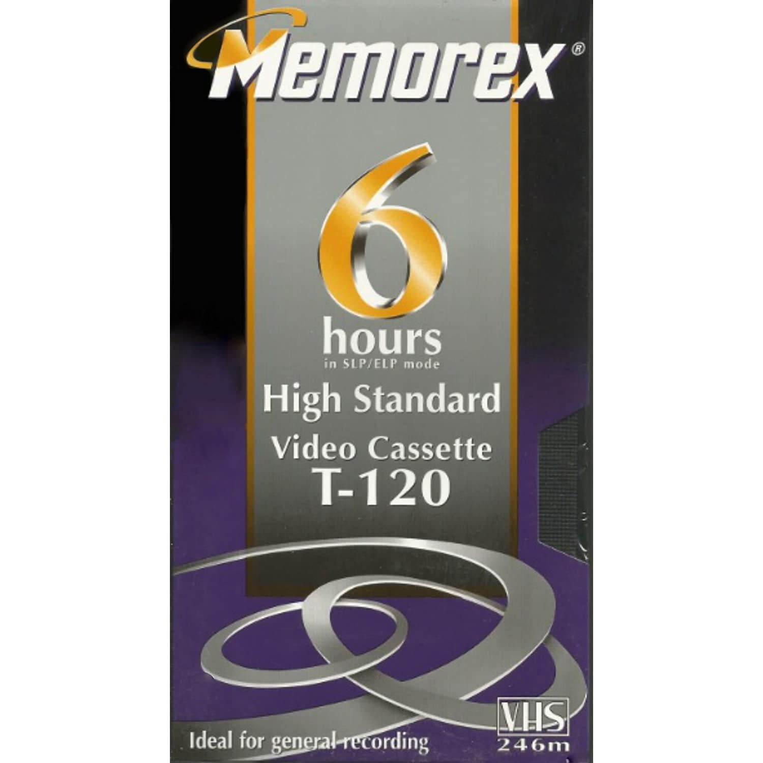 Memorex T120 High Standard Video Cassette 6 Hour 4 Pack Brick
