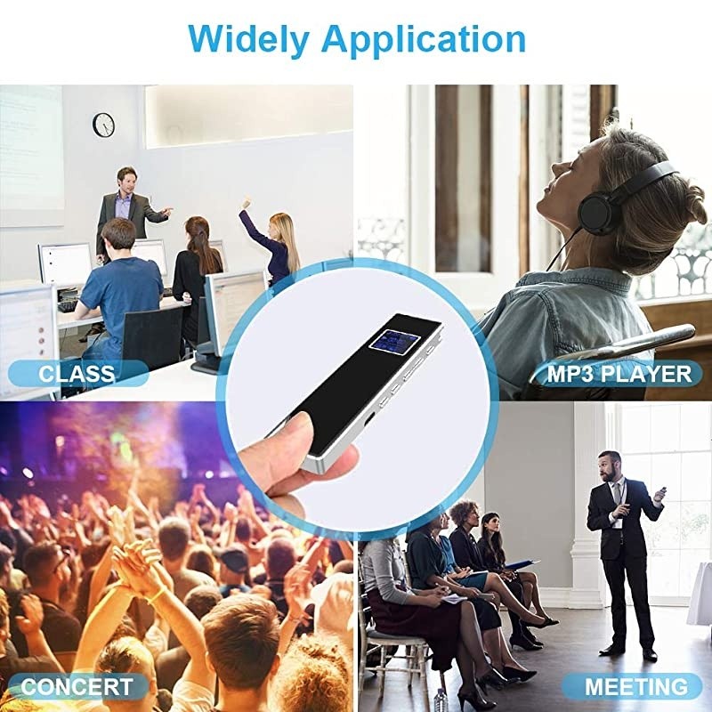 Digital Voice Recorder, 8G Double Microphone Noise Reduction Audio Voice Activated Recorder,Portable Sound Recorder MP3 Player for Lectures/Meetings/Interviews/Learning