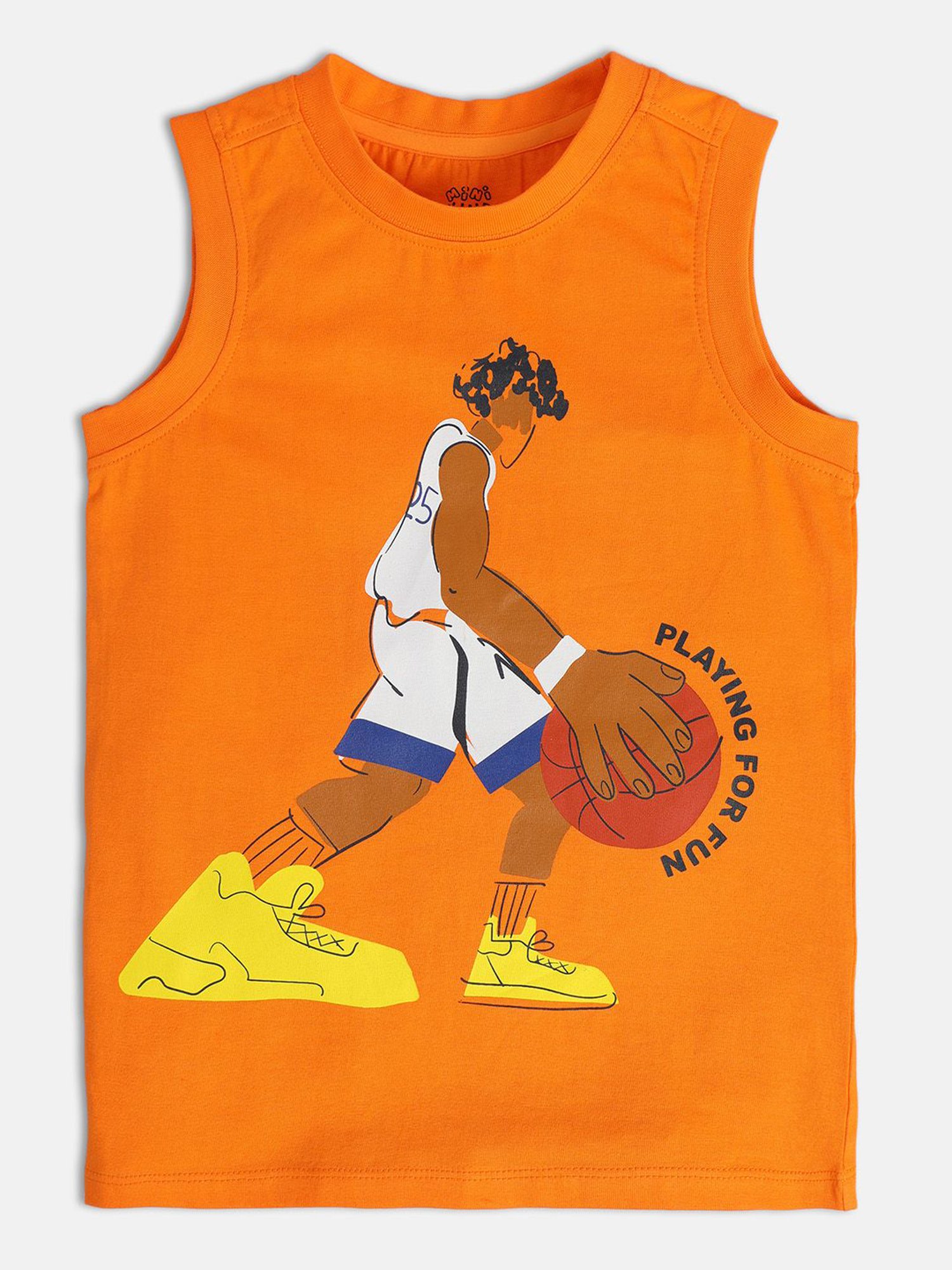 MINIKLUB Kids Orange Printed T-Shirt