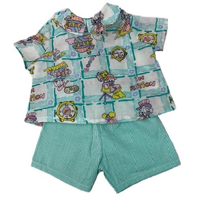 The Queen's Treasures Little House on the Prairie Green Calico Dress, Bonnet & Apron for 18" American Girl Dolls