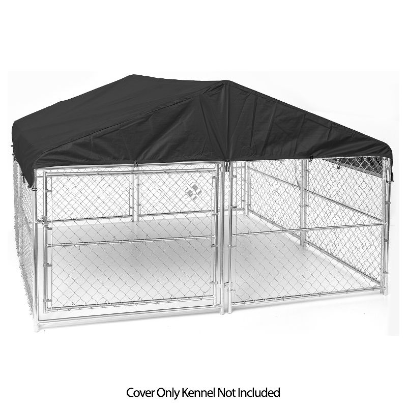 WeatherGuard CL-00303 10' x 10' Black Extra Large All Season Outdoor Waterproof Dog Run Kennel Cover, No Kennel Included